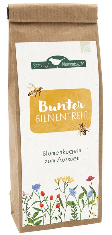 Bunter Bienentreff - Blumenkugeln zum Aussäen