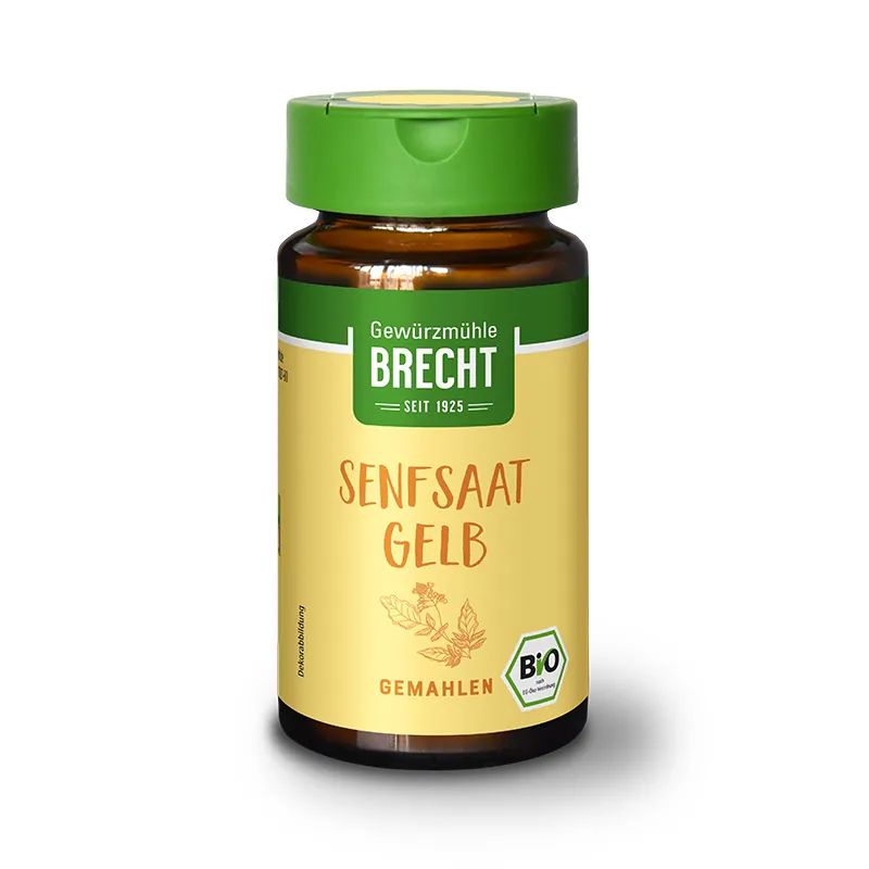 Senfsaat gelb gemahlen bio 35 g Glas